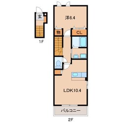 紀伊駅 徒歩8分 2階の物件間取画像